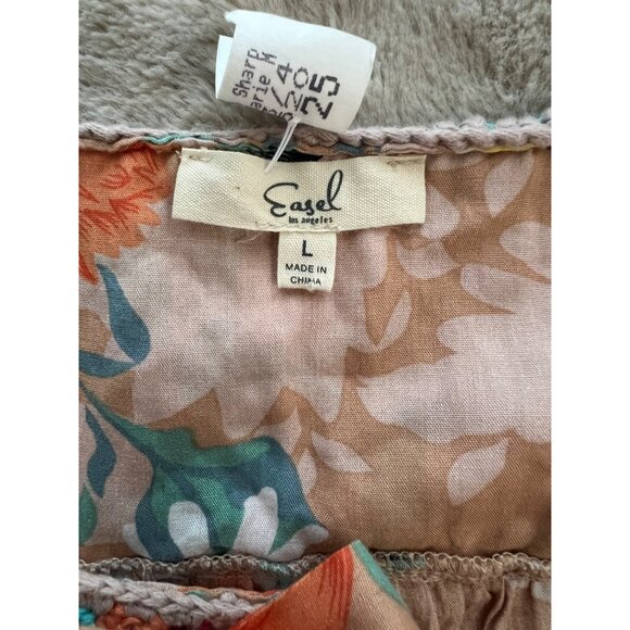 Easel Vintage-Inspired Floral Dress With Crochet Bodice Sleeveless Boho Maxi Bei - Picture 7 of 12